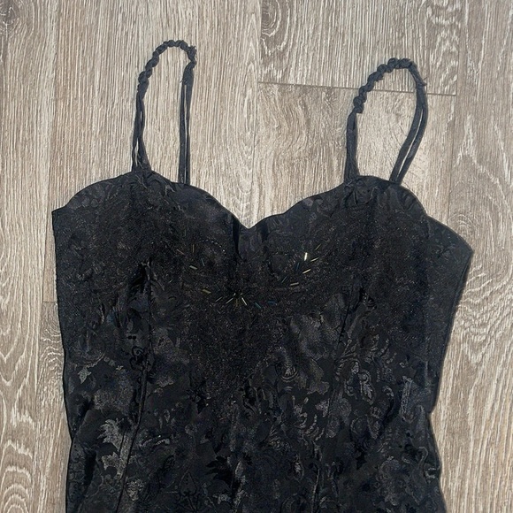 Victoria secret vintage stunning black slip dress with front slit size p petite - Picture 2 of 13